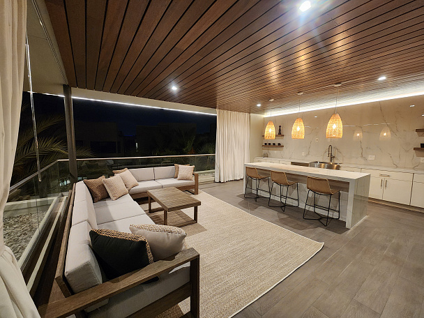 Patio-wood ceiling